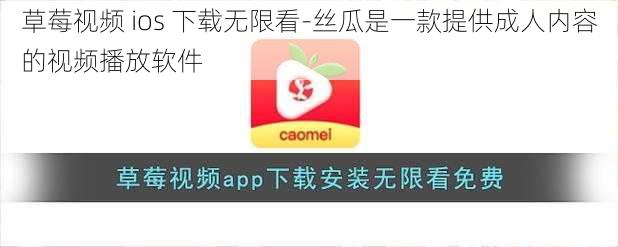 草莓视频 ios 下载无限看-丝瓜是一款提供成人内容的视频播放软件