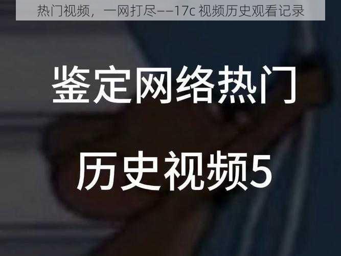 热门视频，一网打尽——17c 视频历史观看记录