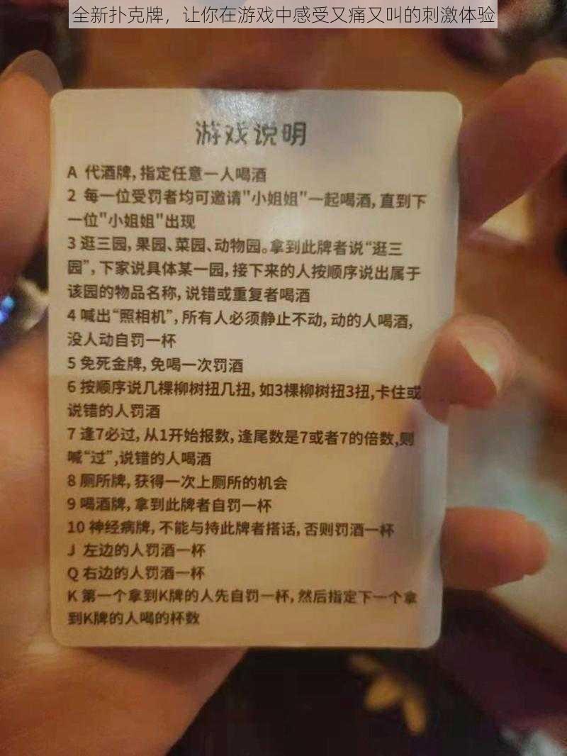 全新扑克牌，让你在游戏中感受又痛又叫的刺激体验