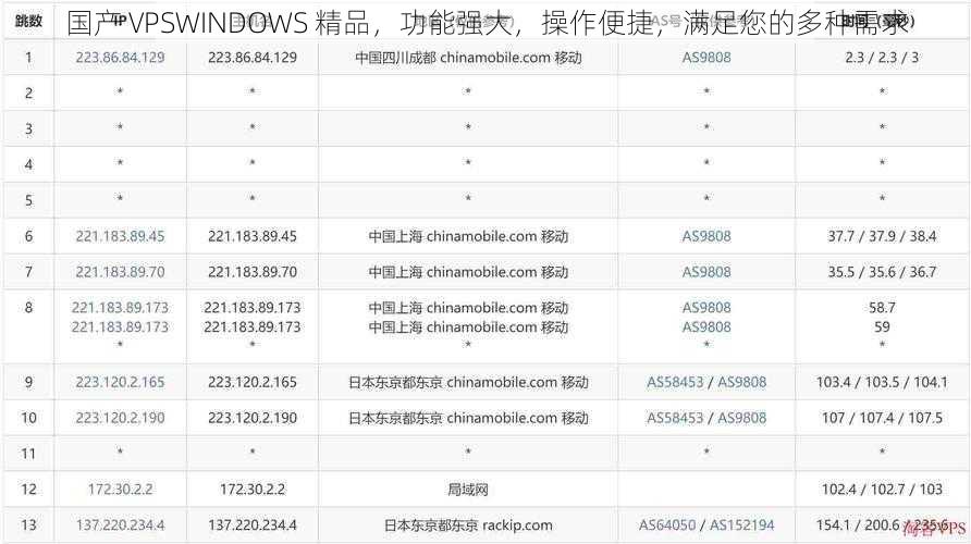 国产 VPSWINDOWS 精品，功能强大，操作便捷，满足您的多种需求