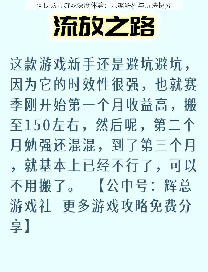 何氏汤泉游戏深度体验：乐趣解析与玩法探究