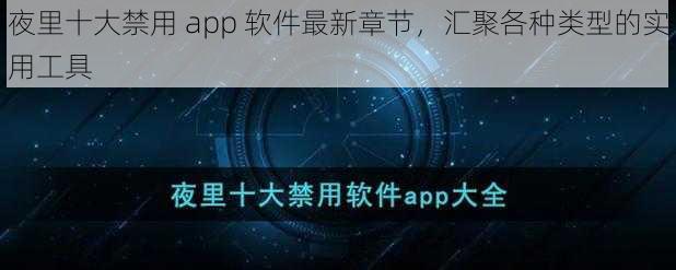 夜里十大禁用 app 软件最新章节，汇聚各种类型的实用工具