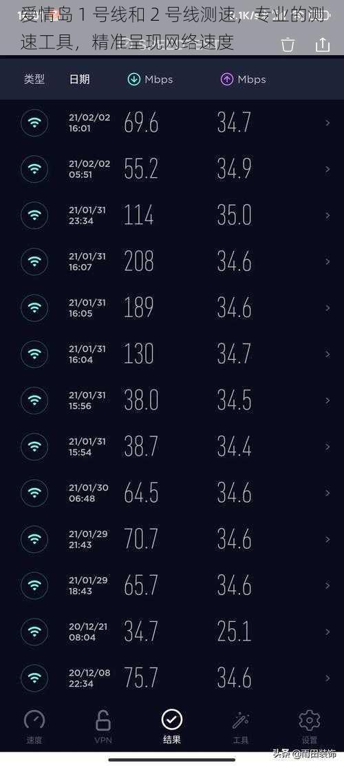 爱情岛 1 号线和 2 号线测速，专业的测速工具，精准呈现网络速度