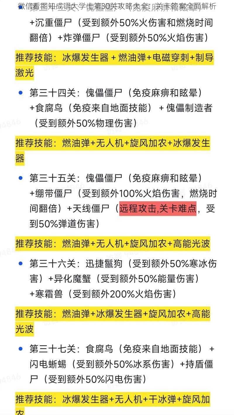 微信看图知成语大学士第30关攻略大全：关卡答案全面解析