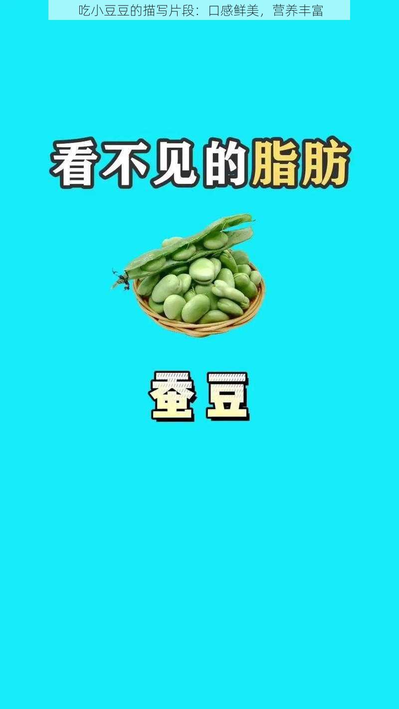 吃小豆豆的描写片段：口感鲜美，营养丰富