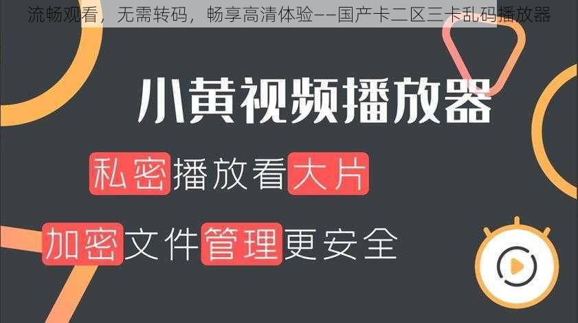 流畅观看，无需转码，畅享高清体验——国产卡二区三卡乱码播放器