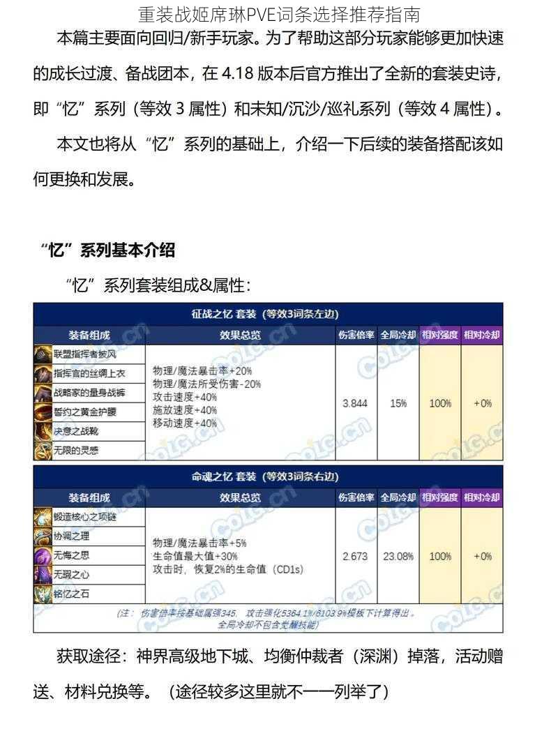 重装战姬席琳PVE词条选择推荐指南