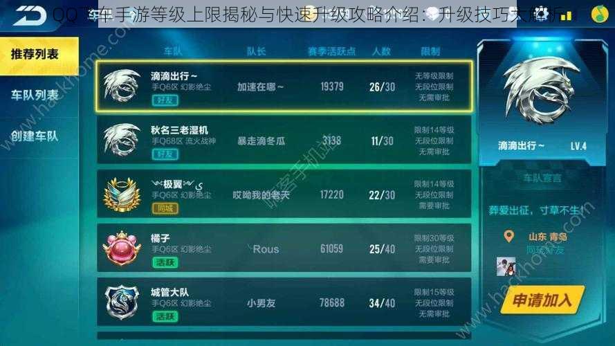 QQ飞车手游等级上限揭秘与快速升级攻略介绍：升级技巧大解析