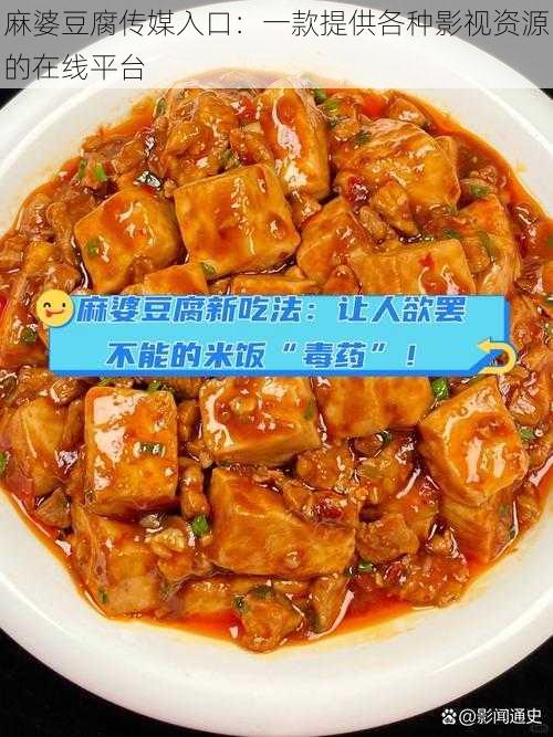 麻婆豆腐传媒入口：一款提供各种影视资源的在线平台