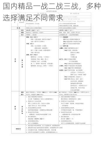 国内精品一战二战三战，多种选择满足不同需求