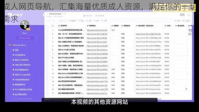 成人网页导航，汇集海量优质成人资源，满足你的一切需求