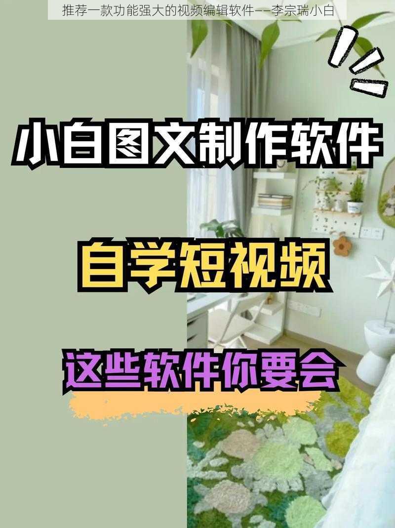 推荐一款功能强大的视频编辑软件——李宗瑞小白