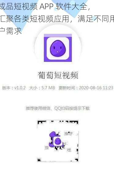 成品短视频 APP 软件大全，汇聚各类短视频应用，满足不同用户需求