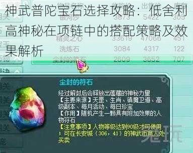 神武普陀宝石选择攻略：低舍利高神秘在项链中的搭配策略及效果解析