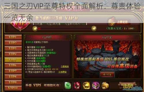 三国之刃VIP至尊特权全面解析：尊贵体验一览无余