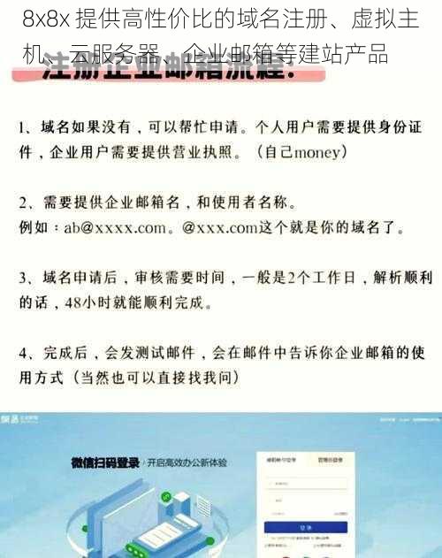 8x8x 提供高性价比的域名注册、虚拟主机、云服务器、企业邮箱等建站产品