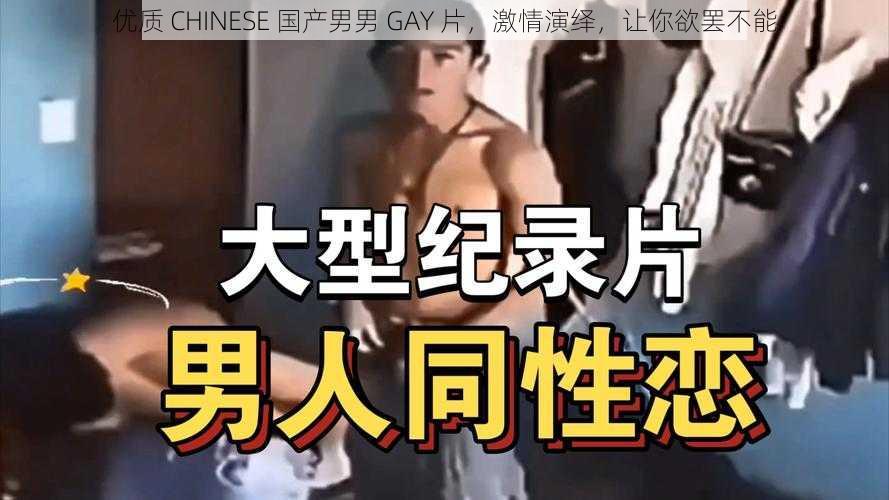 优质 CHINESE 国产男男 GAY 片，激情演绎，让你欲罢不能