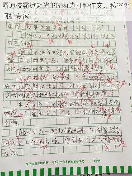 霸道校霸掀起光 PG 两边打肿作文，私密处呵护专家