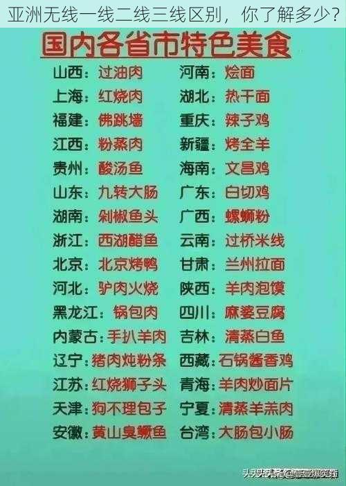 亚洲无线一线二线三线区别，你了解多少？