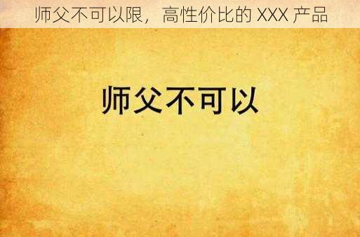 师父不可以限，高性价比的 XXX 产品