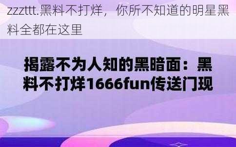 zzzttt.黑料不打烊，你所不知道的明星黑料全都在这里