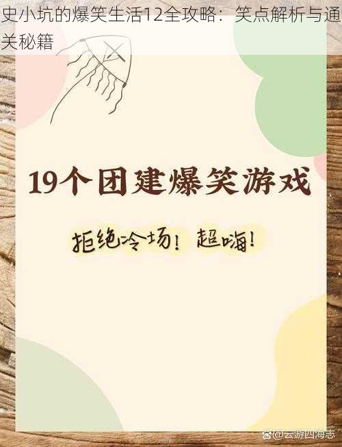 史小坑的爆笑生活12全攻略：笑点解析与通关秘籍