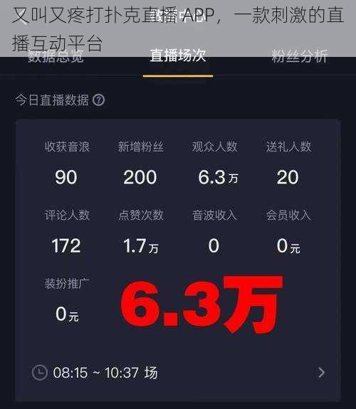 又叫又疼打扑克直播 APP，一款刺激的直播互动平台