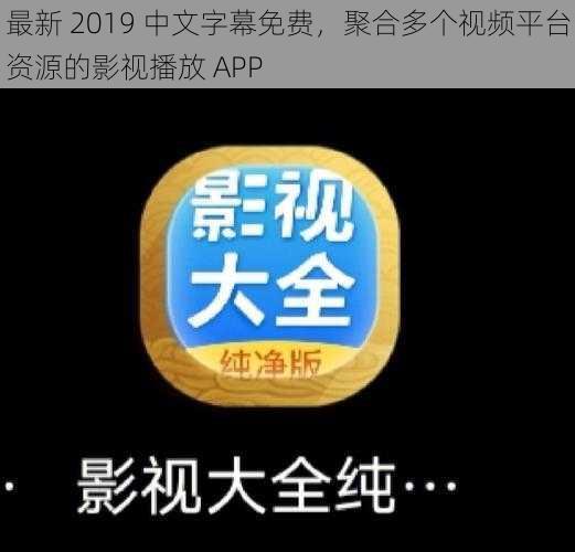 最新 2019 中文字幕免费，聚合多个视频平台资源的影视播放 APP