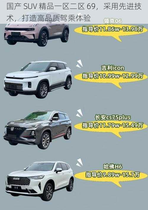 国产 SUV 精品一区二区 69，采用先进技术，打造高品质驾乘体验