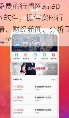 免费的行情网站 app 软件，提供实时行情、财经新闻、分析工具等