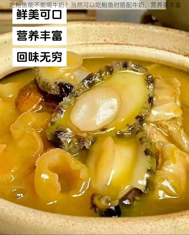 吃鲍鱼能不能喝牛奶？当然可以吃鲍鱼时搭配牛奶，营养更丰富