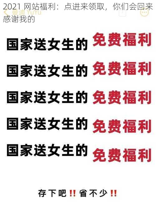 2021 网站福利：点进来领取，你们会回来感谢我的