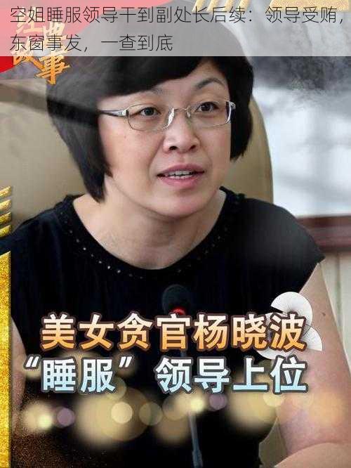 空姐睡服领导干到副处长后续：领导受贿，东窗事发，一查到底