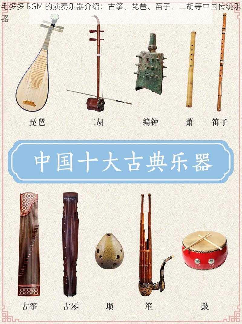 毛多多 BGM 的演奏乐器介绍：古筝、琵琶、笛子、二胡等中国传统乐器