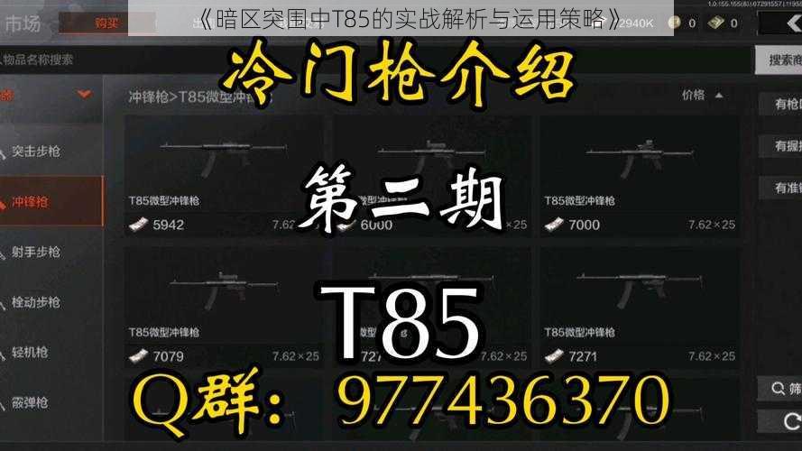 《暗区突围中T85的实战解析与运用策略》