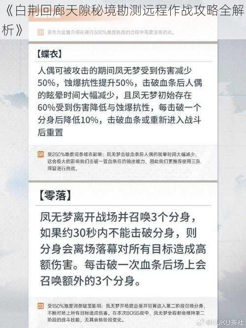 《白荆回廊天隙秘境勘测远程作战攻略全解析》