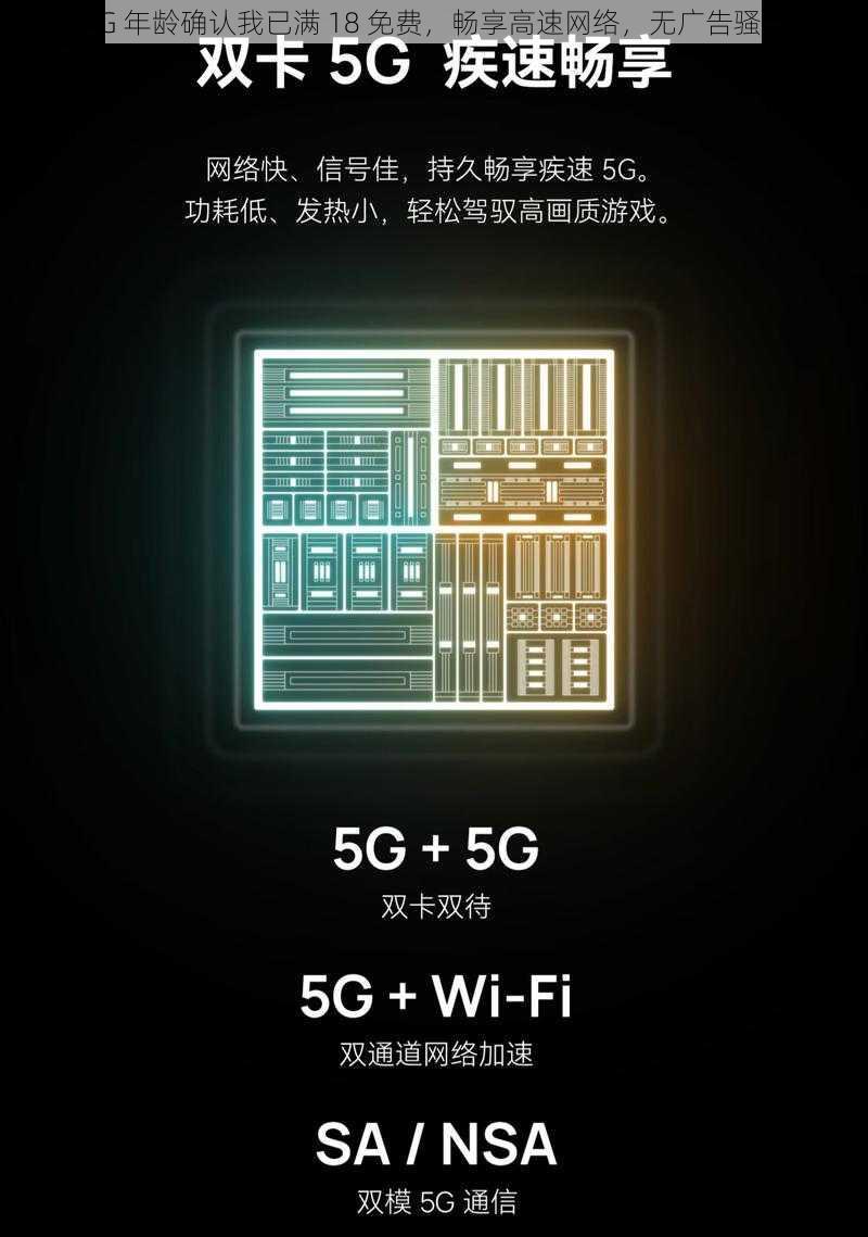 5G 年龄确认我已满 18 免费，畅享高速网络，无广告骚扰