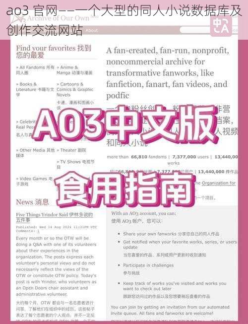 ao3 官网——一个大型的同人小说数据库及创作交流网站