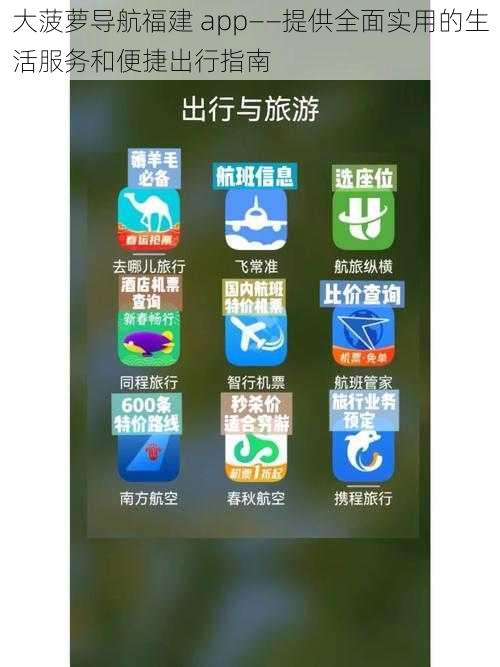 大菠萝导航福建 app——提供全面实用的生活服务和便捷出行指南