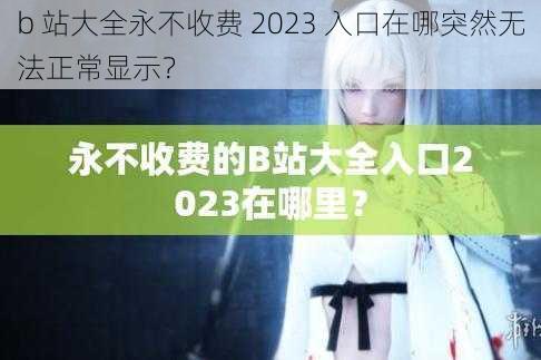 b 站大全永不收费 2023 入口在哪突然无法正常显示？