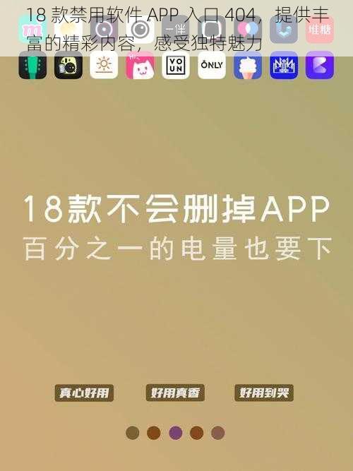 18 款禁用软件 APP 入口 404，提供丰富的精彩内容，感受独特魅力