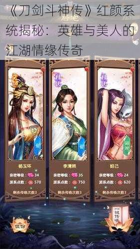 《刀剑斗神传》红颜系统揭秘：英雄与美人的江湖情缘传奇