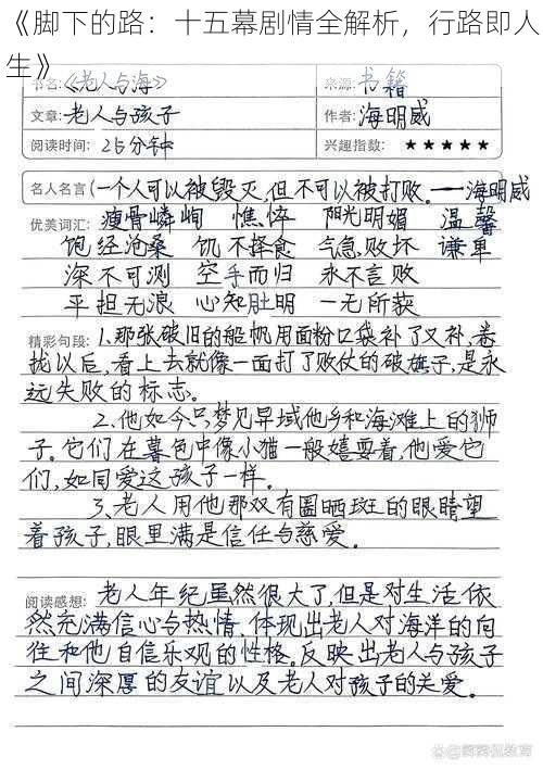 《脚下的路：十五幕剧情全解析，行路即人生》