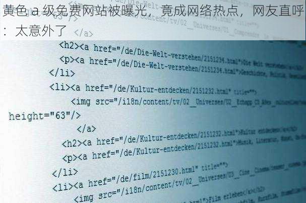 黄色 a 级免费网站被曝光，竟成网络热点，网友直呼：太意外了