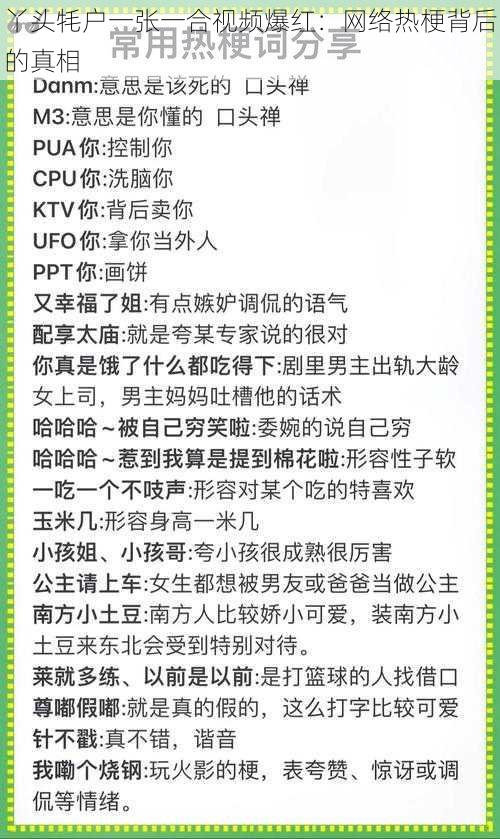 丫头牦户一张一合视频爆红：网络热梗背后的真相