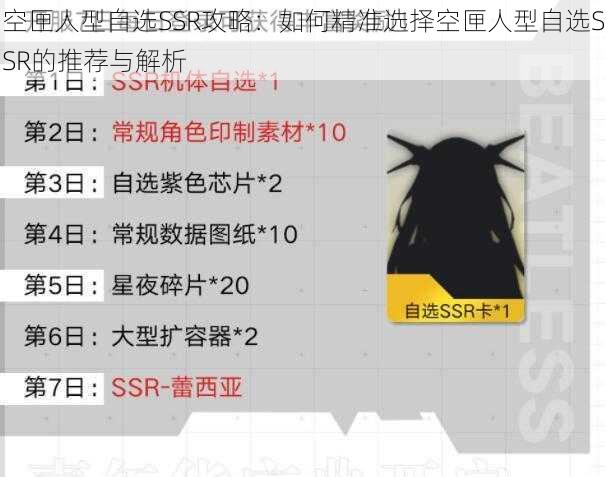 空匣人型自选SSR攻略：如何精准选择空匣人型自选SSR的推荐与解析