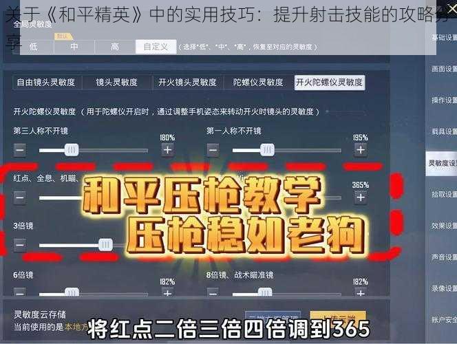 关于《和平精英》中的实用技巧：提升射击技能的攻略分享